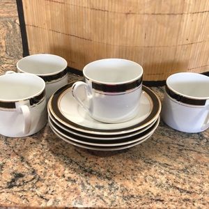 Crown porcelain cappuccino set
